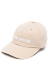 PALM ANGELS LOGO EMBROIDERY BEIGE BASEBALL CAP
