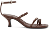 ABRA BROWN BUCKLE HEELED SANDALS