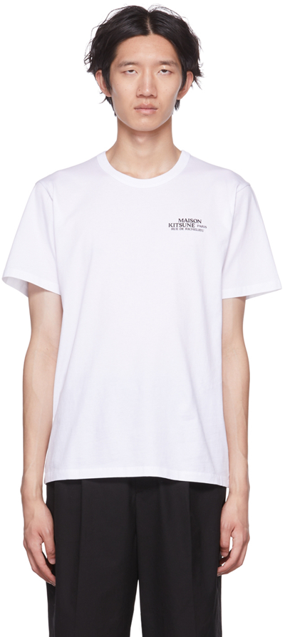 Maison Kitsuné White Printed T-shirt In P100 White