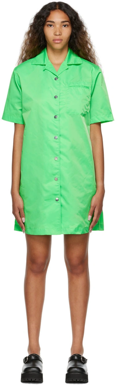 Remain Birger Christensen Storm Recycled Shell Mini Shirt Dress In Mint