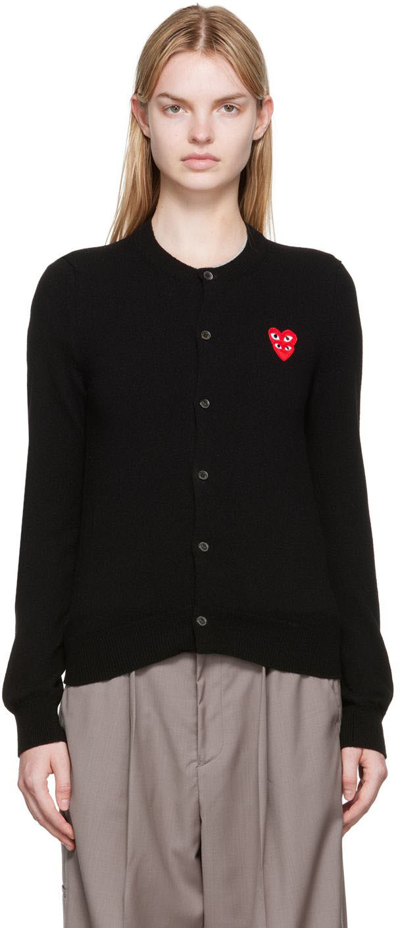 COMME DES GARÇONS PLAY BLACK HEART PATCH CARDIGAN