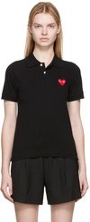 Comme Des Garçons Play Heart Polo Knit Short Sleeves In Black