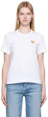 Comme Des Garçons Play Logo Short-sleeved T-shirt In White