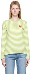 COMME DES GARÇONS PLAY WHITE & GREEN HEART PATCH LONG SLEEVE T-SHIRT