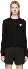 Comme Des Garçons Play Black Heart Patch Cardigan In Black