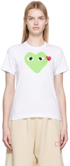 Comme Des Garçons Play Red Emblem Knit T-shit In Green