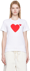 COMME DES GARÇONS PLAY WHITE HEART PATCH T-SHIRT