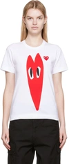 COMME DES GARÇONS PLAY WHITE SQUISHED HEART T-SHIRT