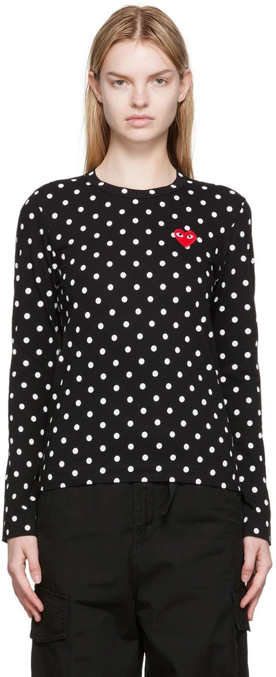 COMME DES GARÇONS PLAY BLACK HEART PATCH LONG SLEEVE T-SHIRT