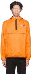 Comme Des Garçons Play Packable Ripstop Anorak K-way In Orange