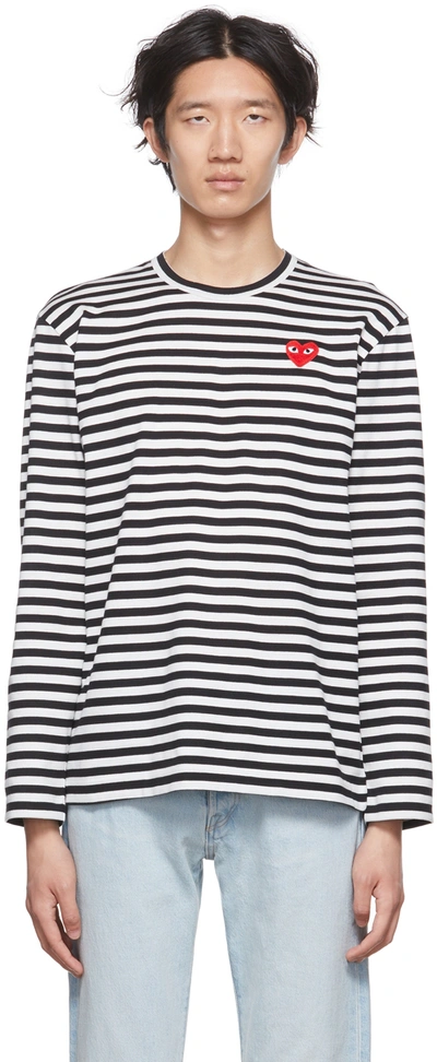 COMME DES GARÇONS PLAY BLACK & WHITE HEART LONG SLEEVE T-SHIRT
