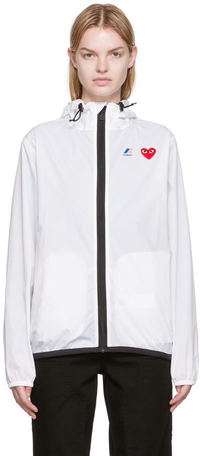 Comme Des Garçons Play Comme Des Garcons Play K-way X Cdg Play Jacket In White