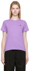 Comme Des Garçons Play Purple Small Heart Patch T-shirt In Purple