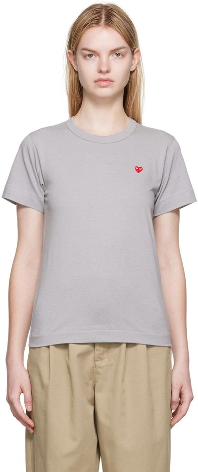Comme Des Garçons Play Gray Small Heart T-shirt In Grey