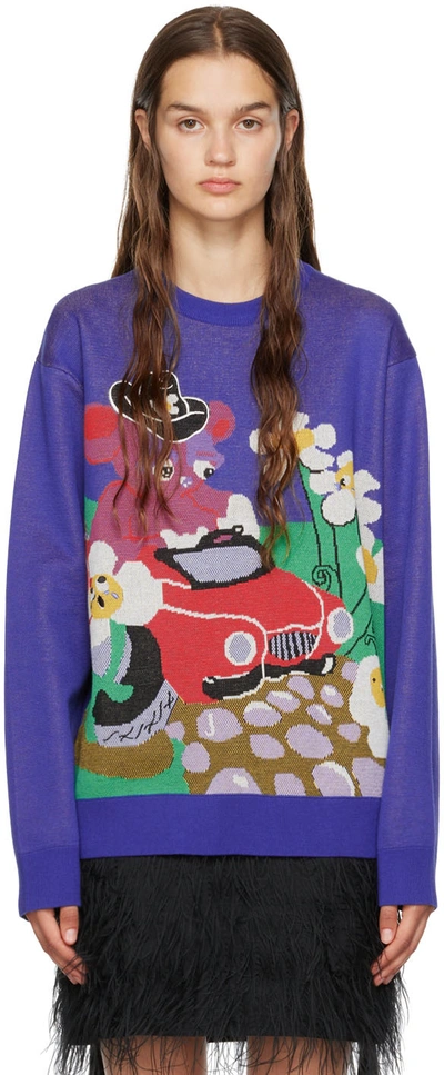 Marc Jacobs Heaven Blue Buggy Bear Sweater In Blue Multi ModeSens