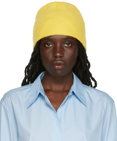 The Row Nidhi Wool-cashmere Beanie Hat In Lemon Yellow