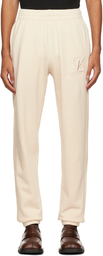 Luar Beige Embroidered Lounge Pants In Oat