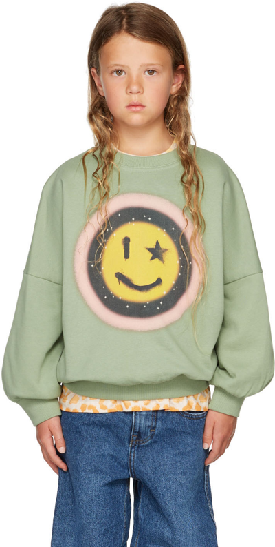 Molo Kids Green Marika Sweatshirt In 7769 Space Happy