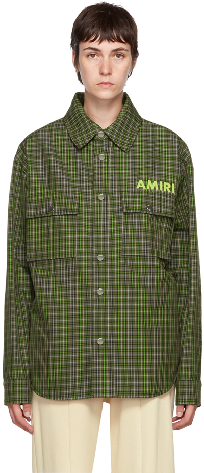 Amiri Green Logo Jacket In Sage
