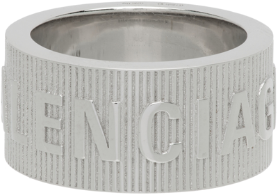 Balenciaga Silver Force Ring In 0918 Shiny Silver