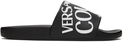 Versace Jeans Couture Black Logo Slides In E899 Black