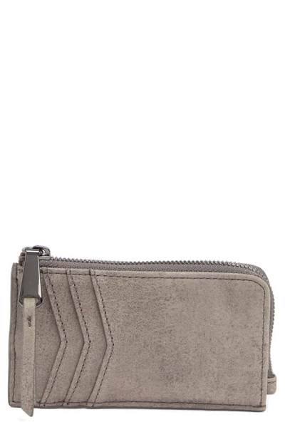 Hobo Kane Zip Around Leather Card Case In Titanium