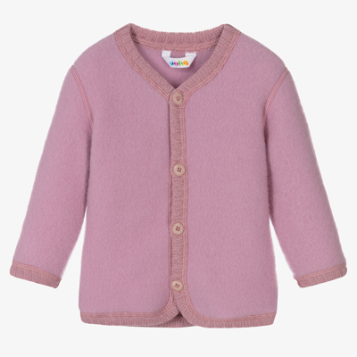 Joha Babies' Girls Pink Thermal Wool Cardigan