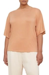 Vince Draped Boat Neck Top In Nectarine