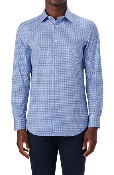 Bugatchi Ooohcotton® Gingham Check Button-up Shirt In Classic Blue