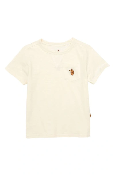 Naseberry Babies' Montego Sand Organic Cotton Pocket T-shirt In Beige/ Cream