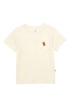 Naseberry Kids' Montego Sand Organic Cotton Pocket T-shirt In Beige/ Cream