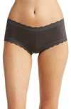 Hanky Panky Supima® Cotton High Rise Boyshort In Granite