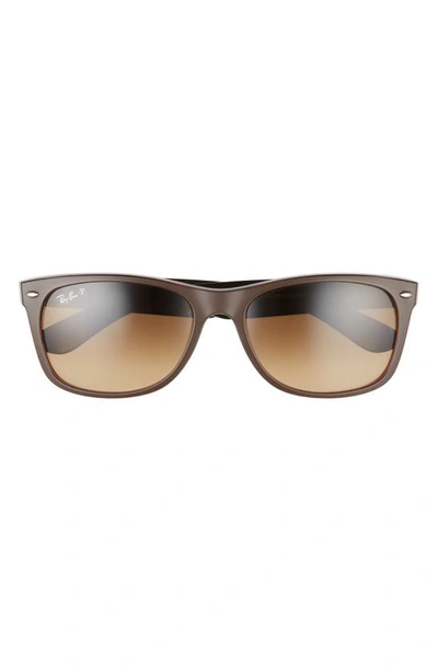 Ray Ban 58mm Polarized Square Sunglasses In Arista/ Polar Brown