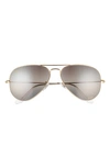 Ray Ban 58mm Polarized Pilot Sunglasses In Havana/ Brown