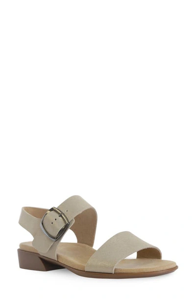 Munro Cleo Sandal In Champagne Shimmer Suede