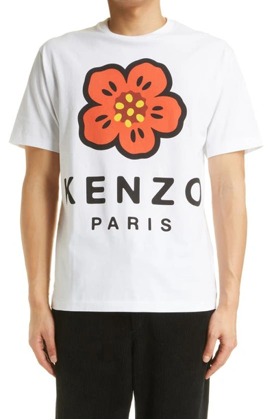Kenzo Logo-print Short-sleeved T-shirt In Blanc