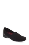 Munro Traveler Slip-on In Black Stretch Fabric