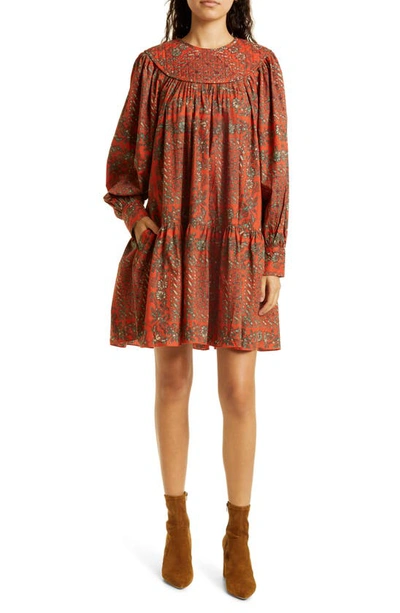 Ulla Johnson Ria Gathered Printed Cotton-poplin Mini Dress In Multi