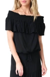 Gibsonlook Off The Shoulder Ruffle Top In Black