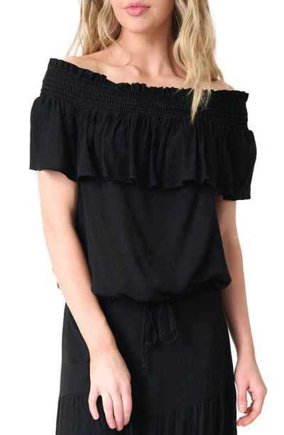 Gibsonlook Off The Shoulder Ruffle Top In Black