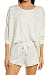 Honeydew Intimates Starlight French Terry Lounge Sweatshirt In Cream Ditsy