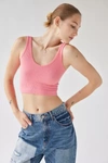 Out From Under Drew Seamless Ribbed Knit Bra Top In Cinder Rose