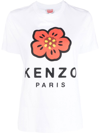 Kenzo Graphic Print Crewneck Short Sleeve T-shirt In Bianco