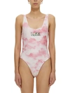 Rotate Birger Christensen Rotate "cismione" One-piece Swimsuit In Pink