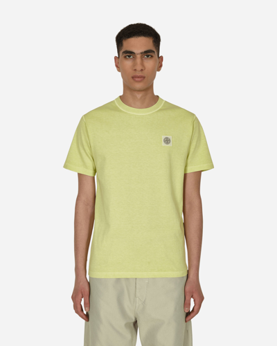 Stone Island Fissato  Treatment Logo T-shirt In Yellow