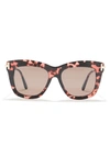Tom Ford Beatrix 52mm Polarized Gradient Square Sunglasses In Havana/ Other / Brown