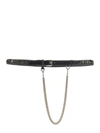 Alexander Mcqueen Chain-embellished Leather Belt In Black