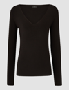 Joseph Womens Ivory V-neck Stretch-woven Top In Black