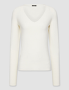 Joseph Womens Ivory V-neck Stretch-woven Top In Camel