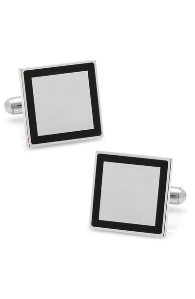 Cufflinks, Inc Engravable Etched Square Cuff Links In Silver